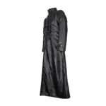 Men Gothic Coat Leather Long Coat Full Length Buckle Victorian Coat Vintage Clothing