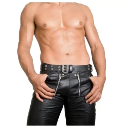 New Leather Pant Punk Bondage Trouser Fashion Biker Pant