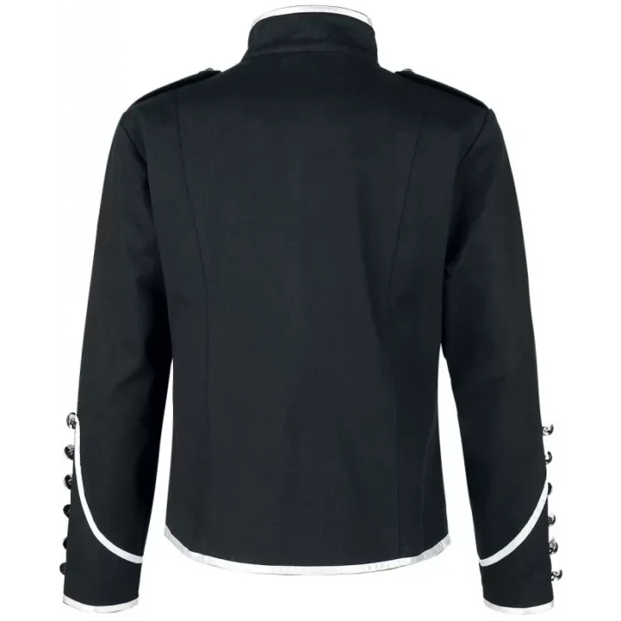 Men Gothic Military Jacket Parade Marching Jacket Army Band Drummer Jacket