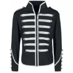 Men Gothic Military Jacket Parade Marching Jacket Army Band Drummer Jacket