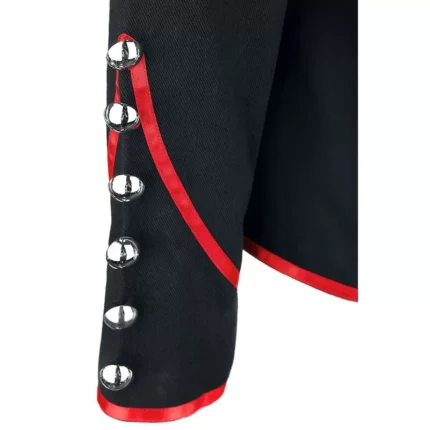 Men Red Parade Military Jacket Steampunk Marching Drummer Jacket