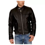 Men Leather Biker Jacket Slim Fit Motorcycle Genuine Lambskin Jacket
