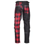 Men Gothic Pant Dead Threads Damned Checked Pant Red And Black Pant