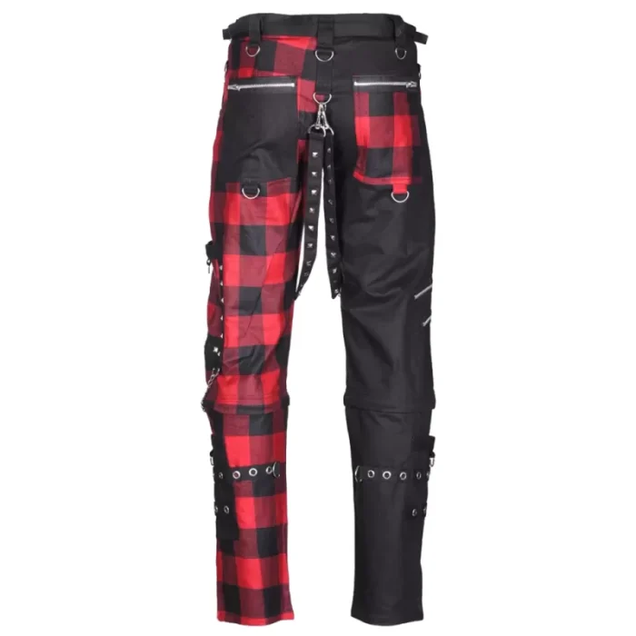 Men Gothic Pant Dead Threads Damned Checked Pant Red And Black Pant