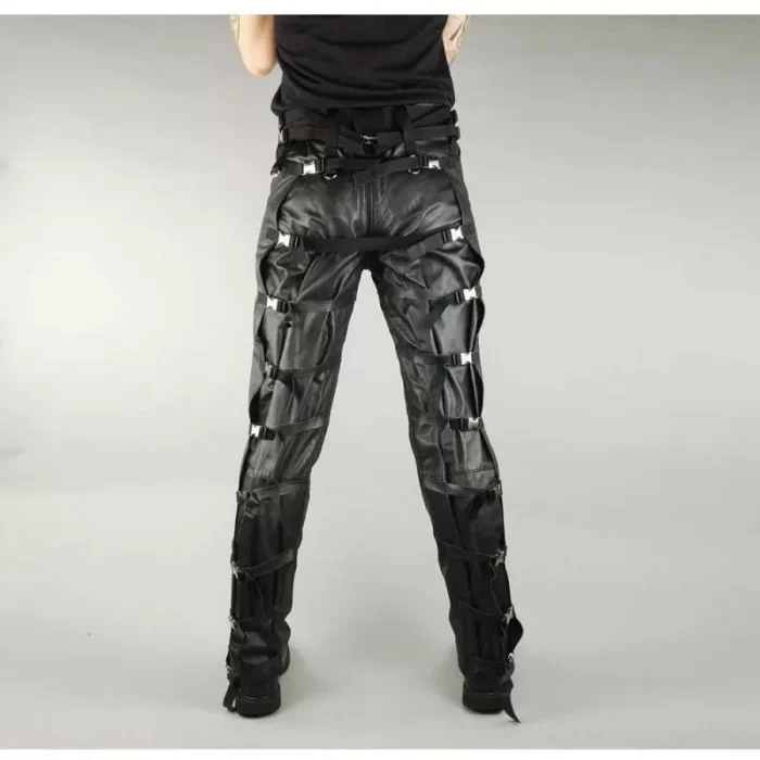 New Leather Pant Punk Bondage Trouser Fashion Biker Pant