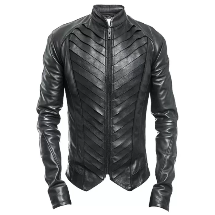 Men Gothic Jacket Black Genuine Leather Jacket