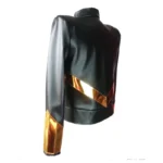 Nightclub Gold Fashion Leather Jacket Dj Singers Rock Punk Motorcycle Jacket