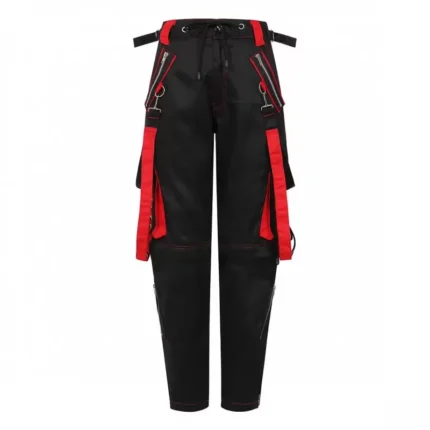 Prime Quality Men Gothic Pant Black Chrome Trousers Buckle Style High Waist Pants