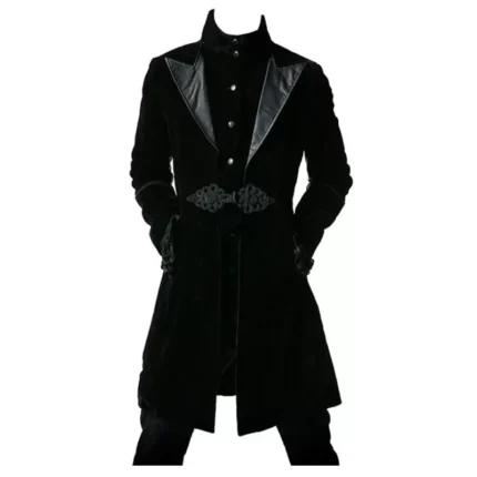 Men Gothic Jacket Black Banned Military Drummer Parade Jacket Goth Punk Adam Ant Style