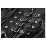 Mens Steampunk Long Coat Outfit Trench Coat Imitation Leather Coat