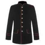 Black Velvet Military Style Jacket Retro 1960'S Mod Jacket Vtg Solid Tailor Fit Coat