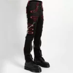 Men Gothic Pant Trippe Band Pant Black And Red Trims Pants Emo Punk Pant