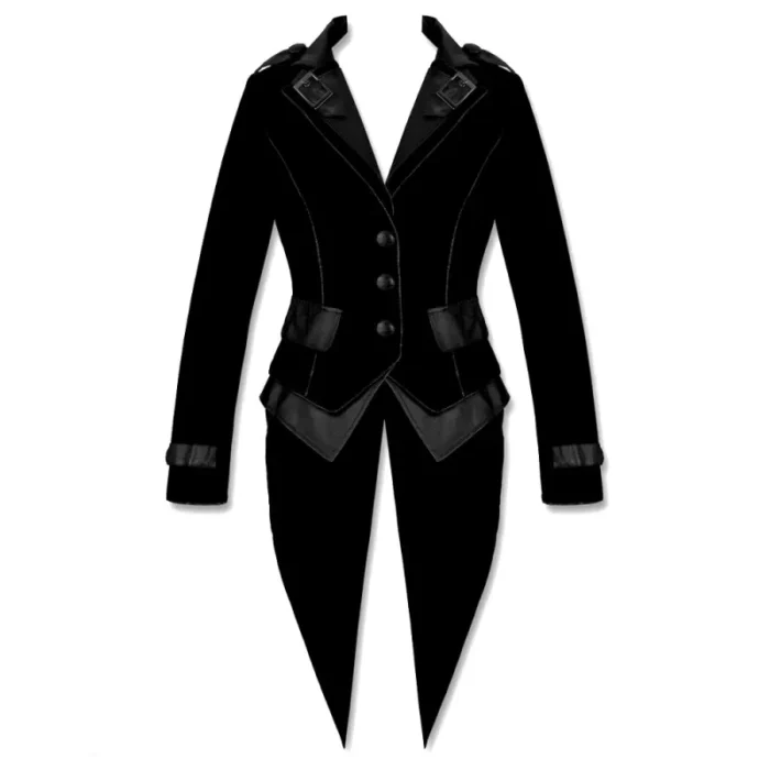 Men Gothic Tailcoat Men Velvet Renaissance Coat Vtg-Dsc_10055006