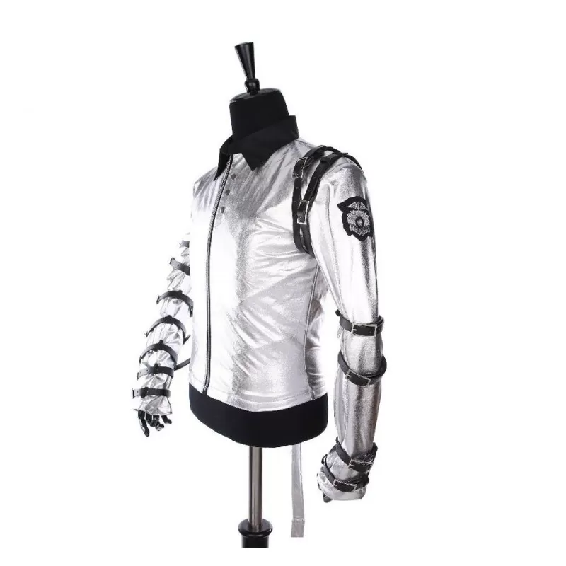 Mj Men Punk Classic Bad Tour Jacket Silver Bodysuit Jacket