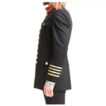 Men's Gold Buttons Coat Men Black Military Coat