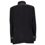 Men's Gothic Military Velvet Jacket White Piping Trim Coat