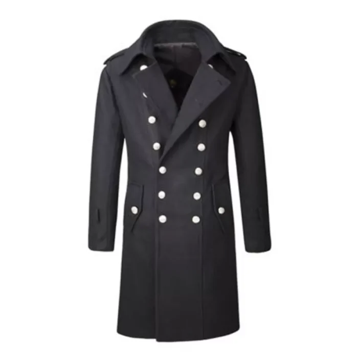 Men Gothic Coats Military Overcoat Woolen Pea Coat And Trench Coat Styles