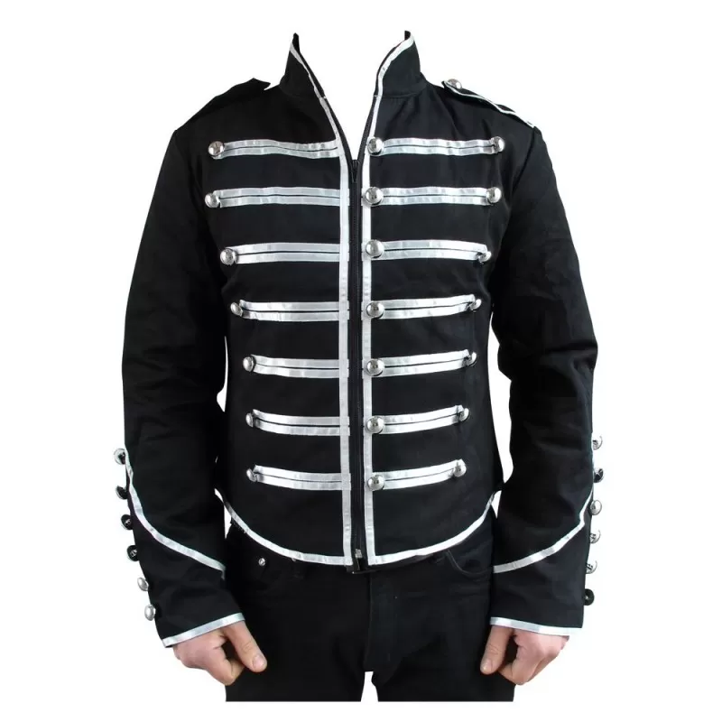 Military Parade Jacket Tunic Rock Black Steampunk Jacket