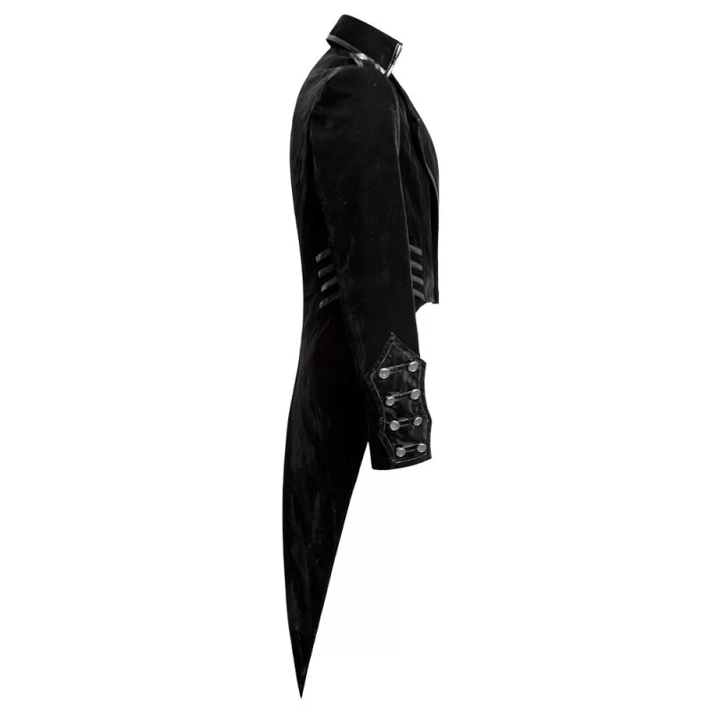 Men Gothic Tailcoat Black Velvet Gothic Steampunk Coat Vampire Swallowtail Tailcoat