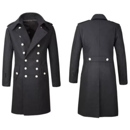 Men Gothic Coats Military Overcoat Woolen Pea Coat And Trench Coat Styles