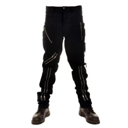 Men Gothic Pant Steampunk Punk Rock Zip Bondage Pants