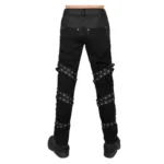 Men Gothic Pants Halloween Costume House Fashion Pu Buckles Pant Trousers