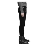 Mens Steampunk Military Pants Black Gothic Vtg Army Uniform Trousers Pant
