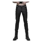 Men Black Devil Fashion Rock Pants Punk Goth Trousers Steampunk Hot Pant