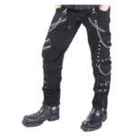 Men Gothic Pant Cotton Pant Black Punk Emo D Ring Pants