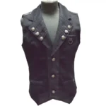 Men Steampunk Military Style Gothic Vest Pentagramme Waistcoat Gothic Vest