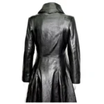 Women Gothic Coat Leather Trench Coat Full Length Long Overcoat