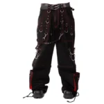 Men Gothic Trouser Cyber Red Thread Bondage Trouser Elite Pant Steampunk Pant