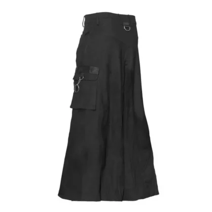 Men Gothic Cyber Punk Bondage Skirt Long Pant Black Goth Clothing