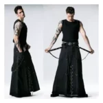 Men Tripp Gothic Long Skirt Punk Rock Maxi Kilt Techno Pants