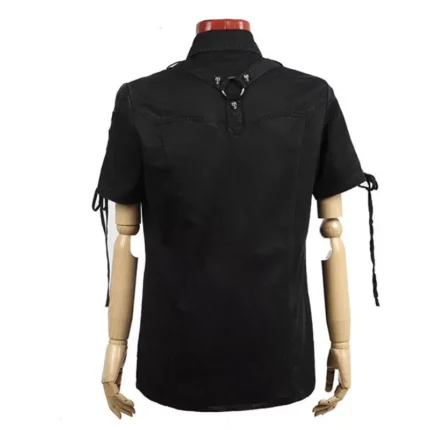 Men Gothic Shirt Steampunk Rock Military Men Fetish Shirt