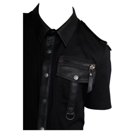 Men Gothic Police Officer Shirt Black Goth Clearance Shirt Cotton Shirt