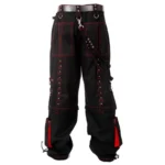 Men Gothic Trouser Cyber Red Thread Bondage Trouser Elite Pant Steampunk Pant