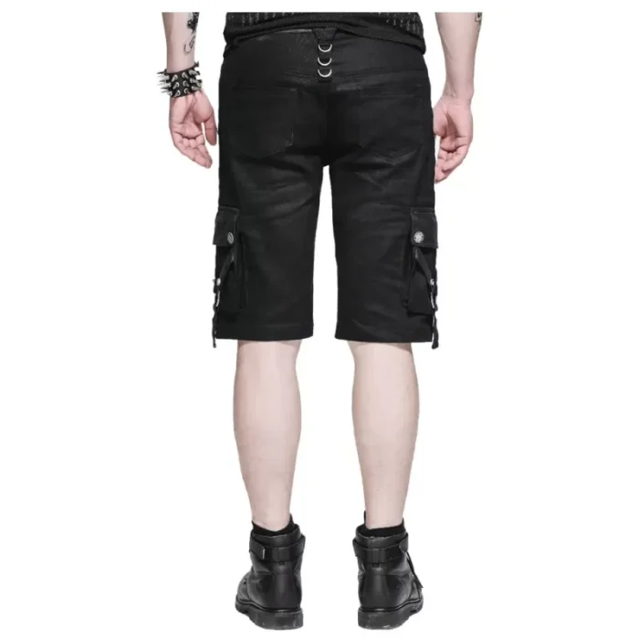 Men Steampunk Casual Short Belt Rock Zipper Summer Gothic Short Pant