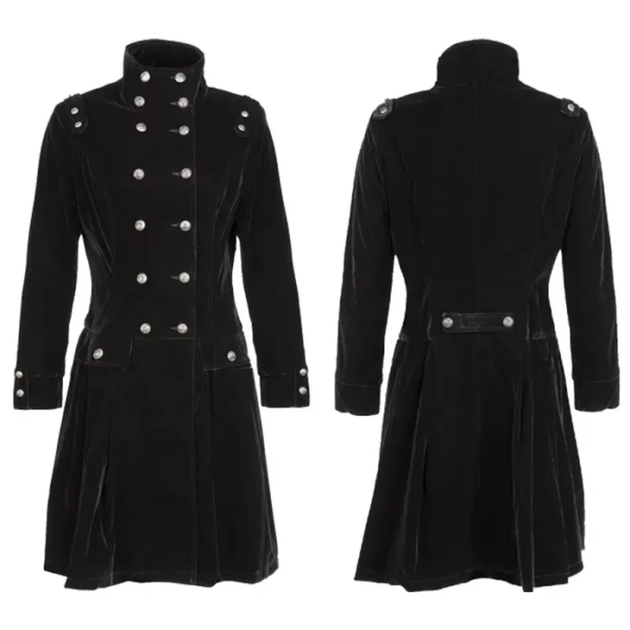 Women Gothic Long Coat Velvet Steampunk Aristocrat Fashion Coat