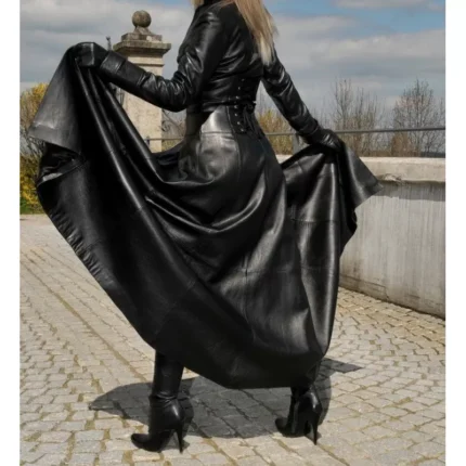 Women Gothic Full Length Coat Alternative Victorian Steampunk Trench Long Coats