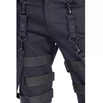 Men Gothic Pants High Waist Pants Baggy Trouser Cyber Goth Pants