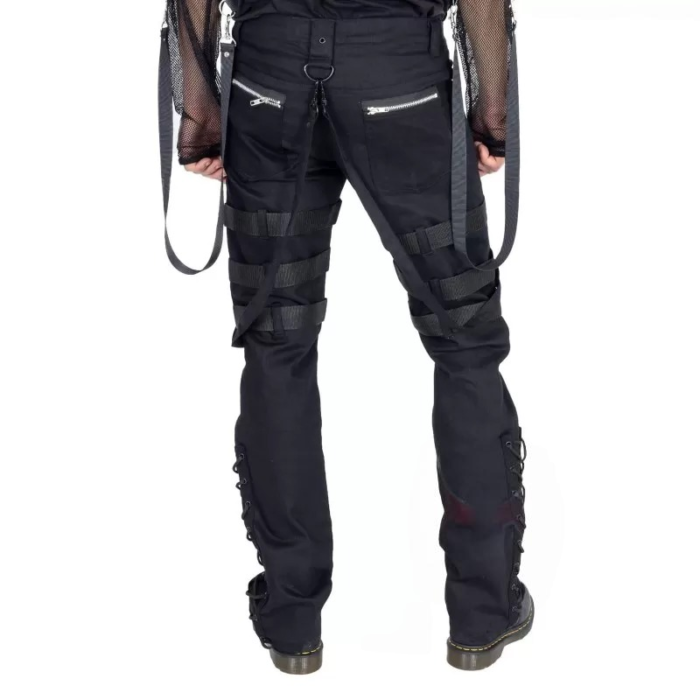 Men Gothic Pants High Waist Pants Baggy Trouser Cyber Goth Pants