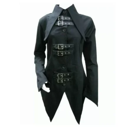 Women Gothic Coat Bondage Buckle Style Coat