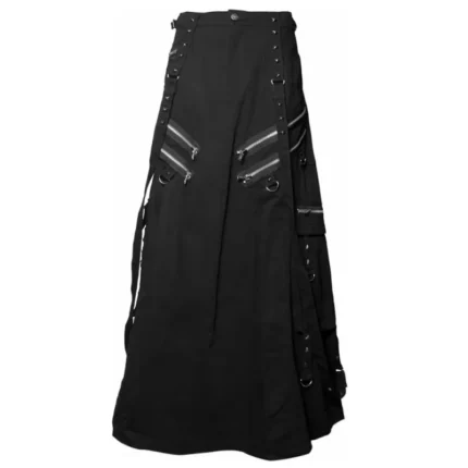 Gothic Steampunk Belt Denim Black Kilt For Men