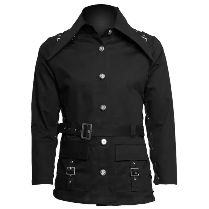 Women Gothic Coat Black Buckle Style Coat Ladies Jacket