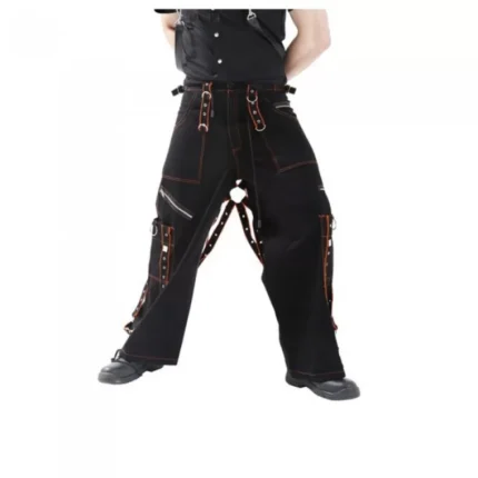 Men Gothic Bondage Pant Chain Goth Techno Punk Rock Gothic Cotton Pants