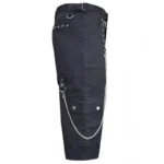 Men Gothic Short Cyber Bondage Short Metal Punk Rock Chain Trouser