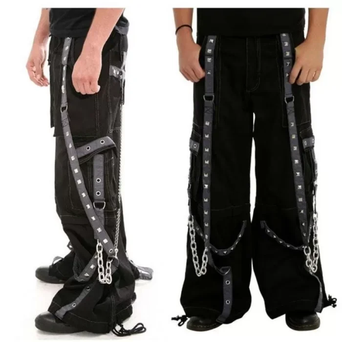 Men Gothic Pant Baggy Bondage Trouser Cyber Punk Short Punk | Cargo Trousers