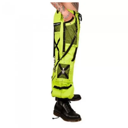 Men Gothic Pant Bondage Techno Cyber Trouser Industrial Punk Pant High Waist Pants