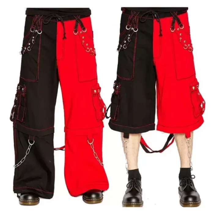 Men Gothic Bondage Pant Chain Goth Techno Punk Rock Gothic Cotton Pants